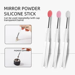 5pcs Nail Powder Brushes Soft Silicone Glitter Picking Eyeshadow Applicators Brush Makeup Tools DIY Professional Nail Art Tools