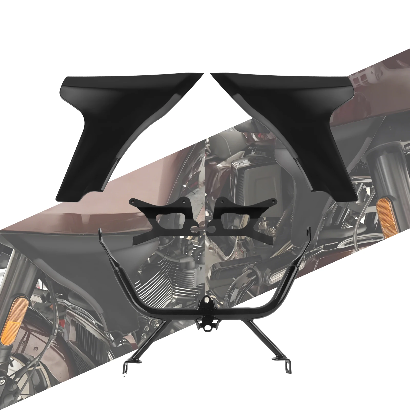 Motorcycle Side Fairings Spoiler Protector Cover Bracket Kit For Harley Touring CVO Road Glide FLTRXSE 2023 2024 2025 FLTRXSTSE