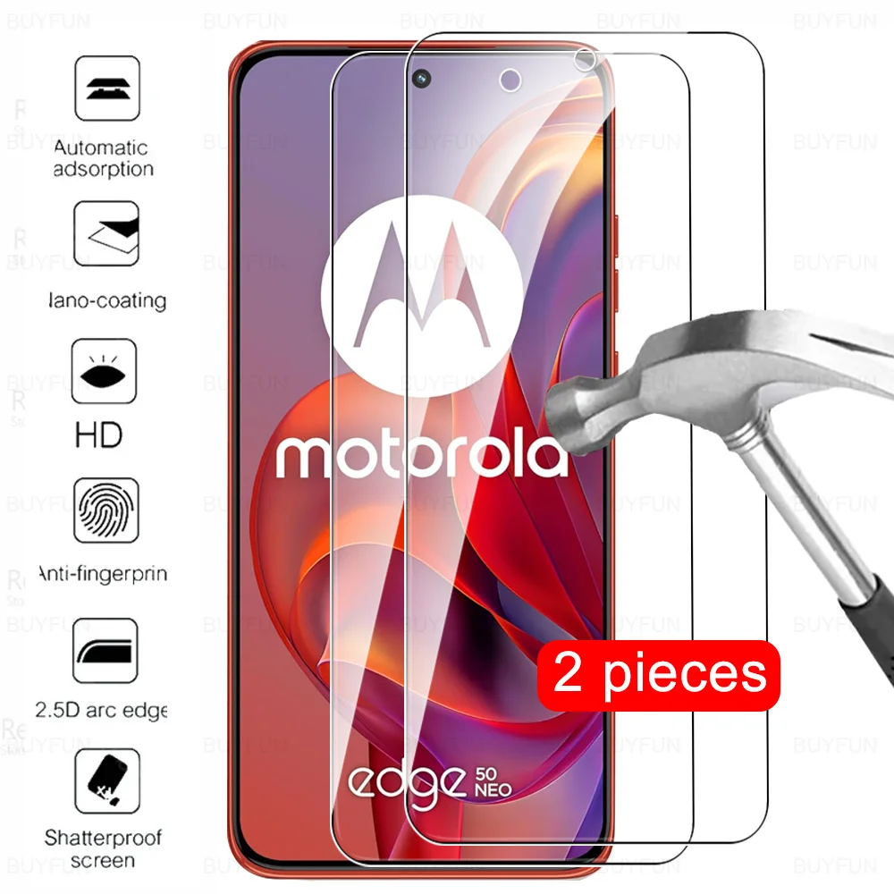 2PCS Full Cover Tempered Glass Screen Protector For Motorola Edge 50 Neo 5G Screen Glass on Moto Rola Edge50Neo Edge50 Neo 50Neo