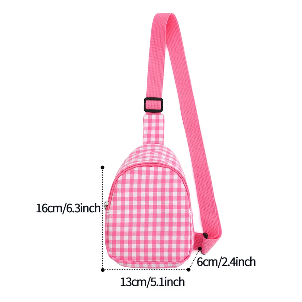 Plaid Crossbody Bag Children Cute Small Sling Bags For Kids Mini Coin Purse Wallets For Travel Outdoor