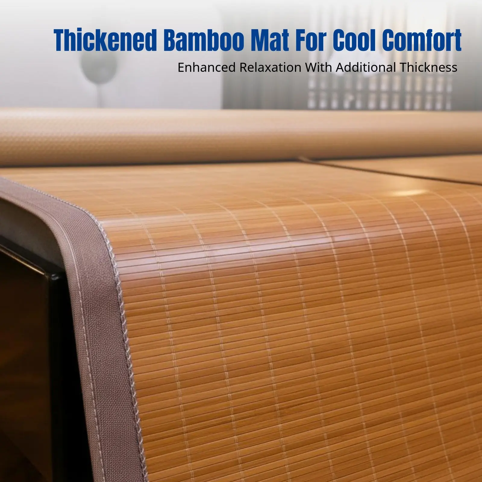

Rattan Bamboo Mat, Double-Sided Cooling, Foldable, Thickened, Carbonized, Summer Dormitory, New 2025