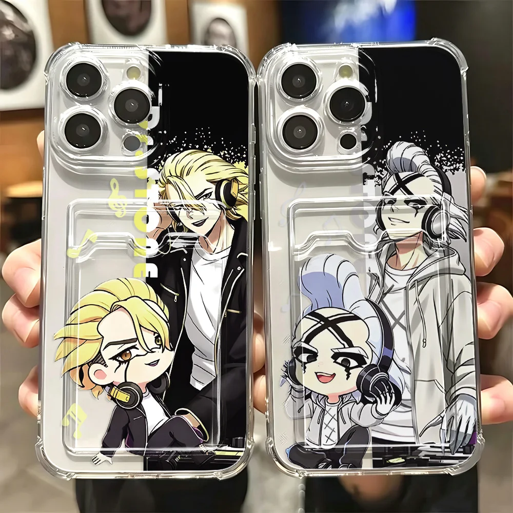 D-Dr.STONE S-Senku Ishigami Kartenhalter-Hülle für iPhone 17e 17 16e 16 15 14 13 12 11 Mini Pro Max X XR XSMax 7 8 Air Plus Cover