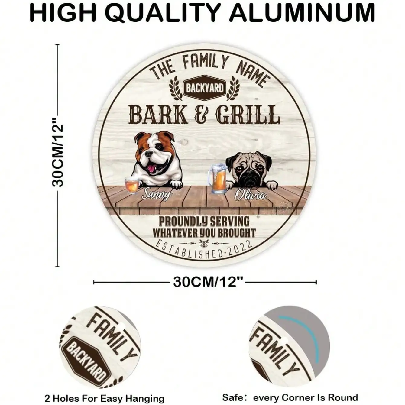 

Vintage Metal Pet Door Sign - Bulldog Pug Breed Wall Art Decor for Home Bar Man Cave - Rustic 12x12 Inch Tin Plaque