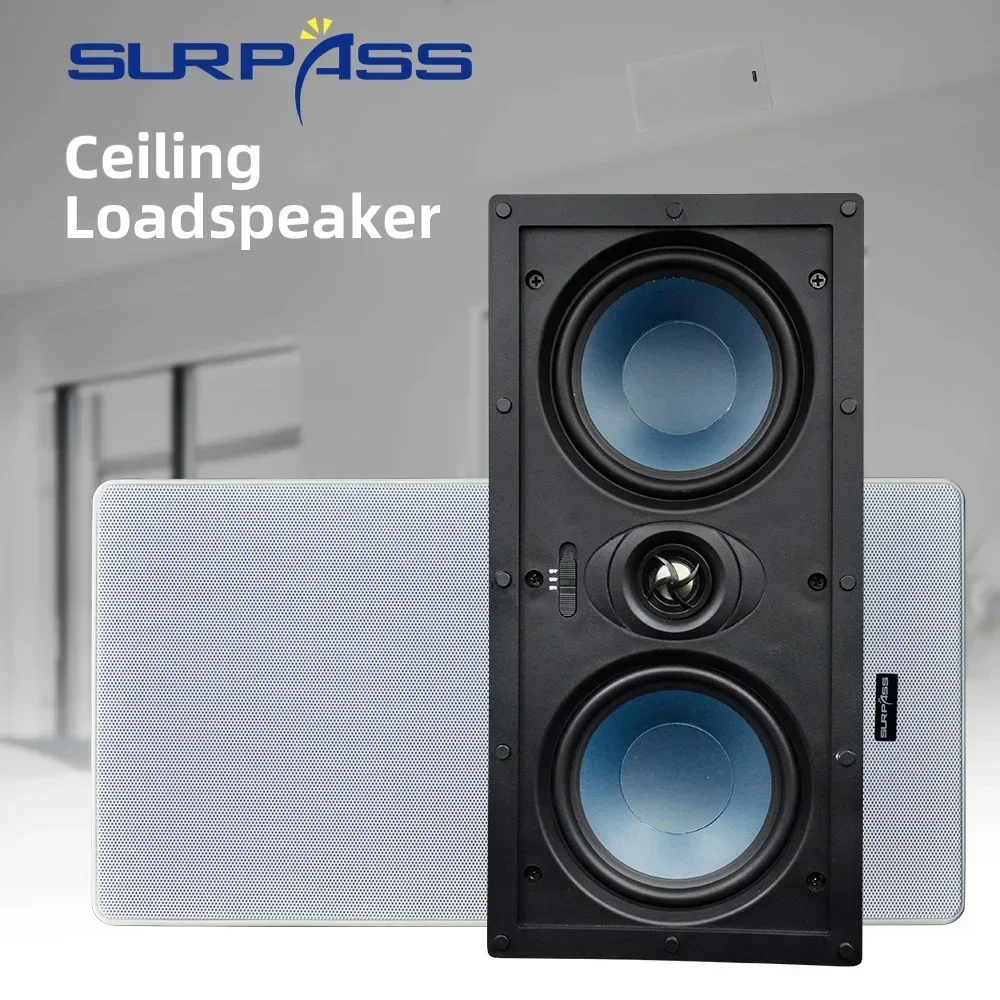 Rectangle PA  System Ceiling Speaker 8Ohm Coaxial In Ceiling Wall Speaker Passive Audio Sound Speakers for Home Store Gym pasiva