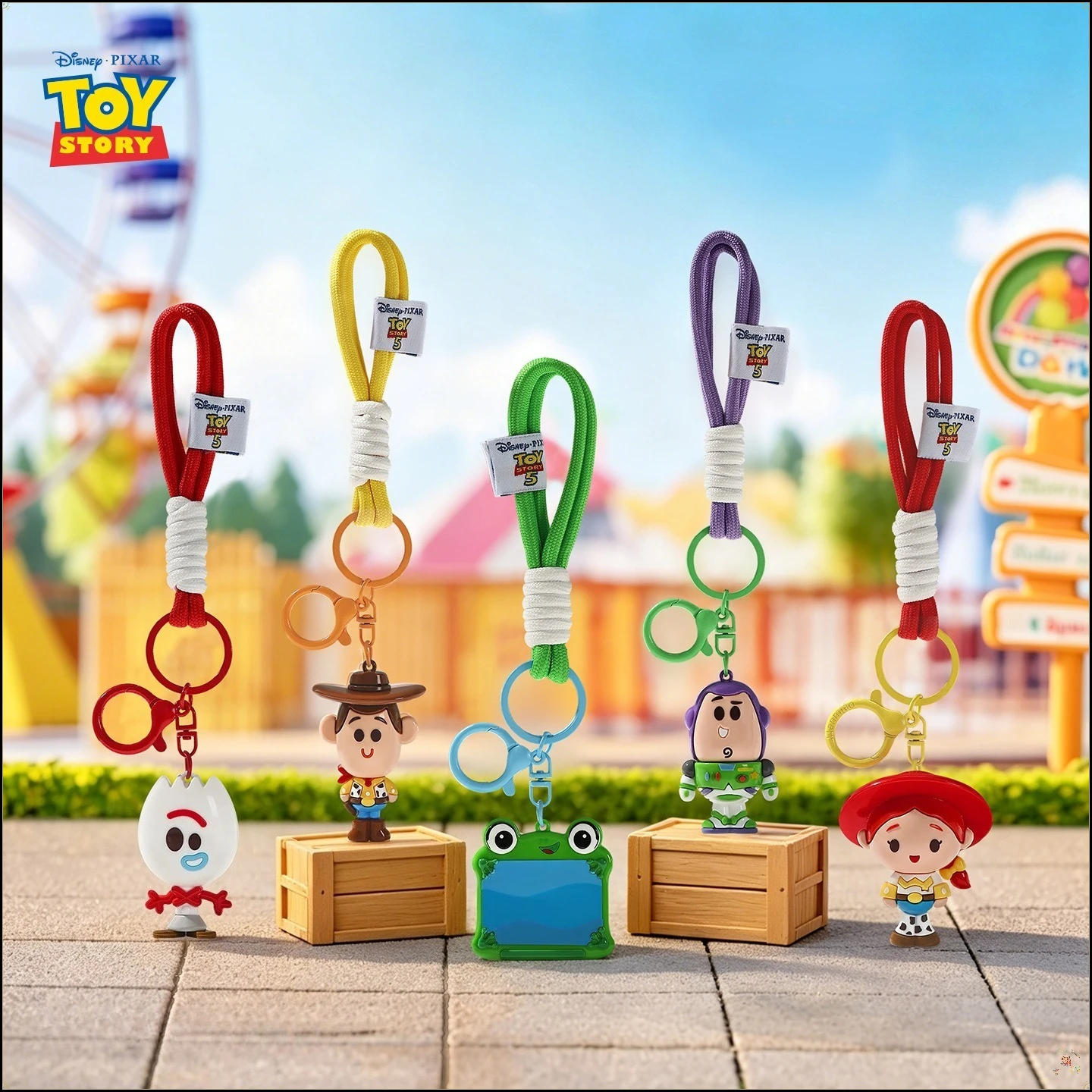 2026 New! Disney Toy Story Figure Keyring Woody Buzz Jessie Lilypad Forky Car Keychain Cute Doll Pendant Birthday Christmas Gift