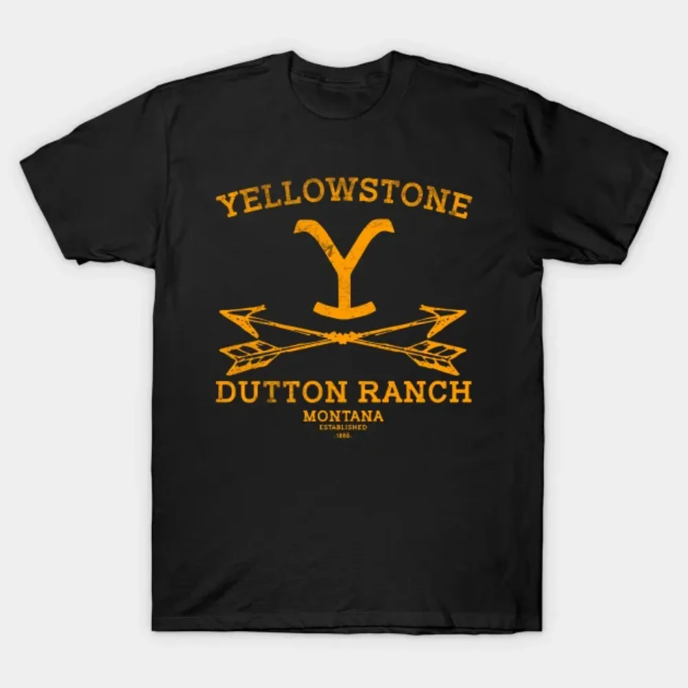 Yellowstone Dutton Ranch T Shirt TV Shows Tshirts Cool Western Cowboy Graphic Tshirt Men Oversized Shirt Ropa Hombre Camisetas