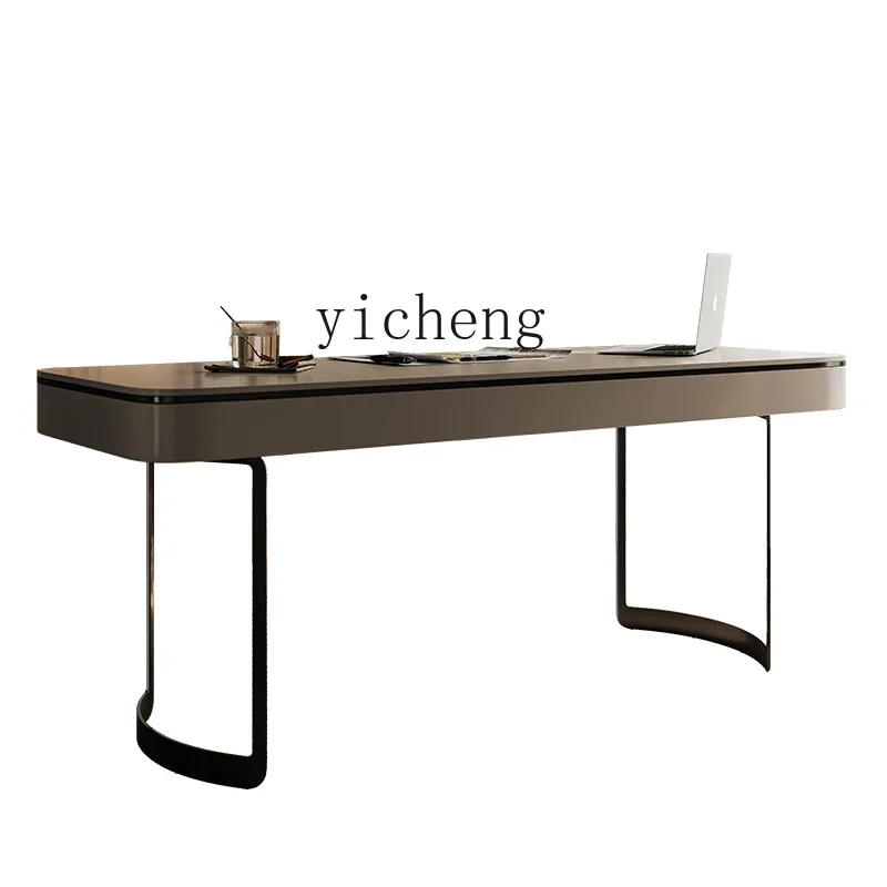 

ZK light luxury modern desk living room workbench learning computer table rock slab high-end study writing desk