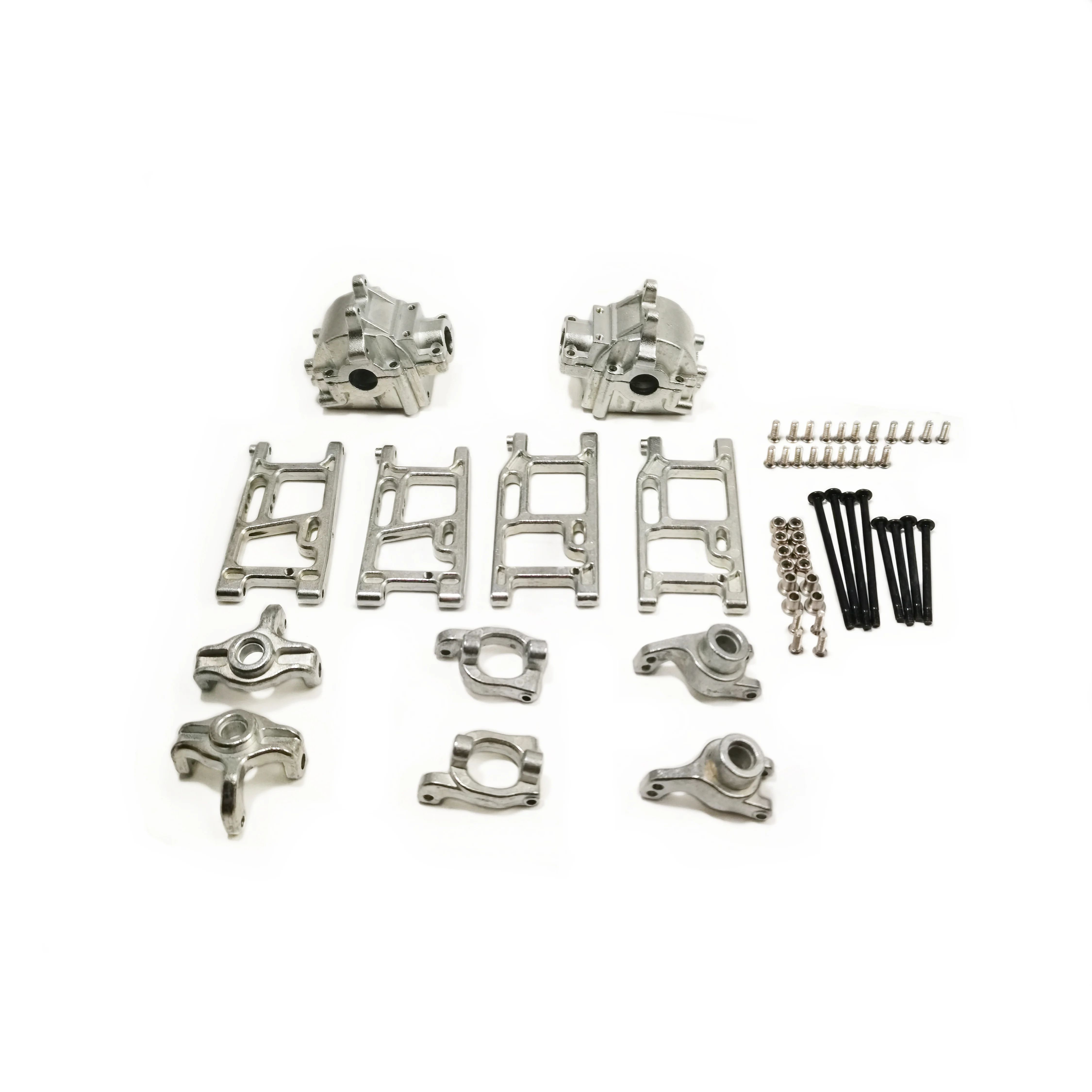 wltoys 144001 144010 124017 124019 rc car upgrade part alloy differential housing front and rear arms hubs set accessories parts