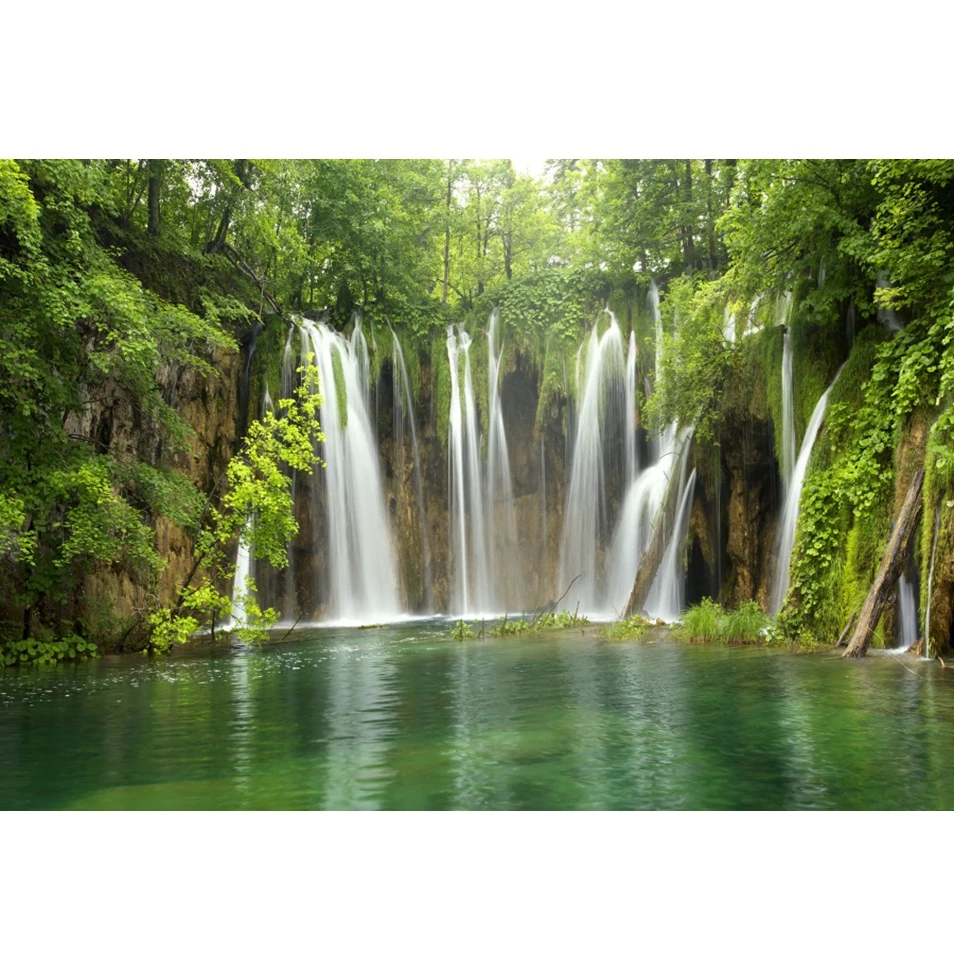 Waterfall Backdrop Spring Nature Landscape River Lake Mountain Forest Jungle Photography Background Baby Portrait Photo Booth