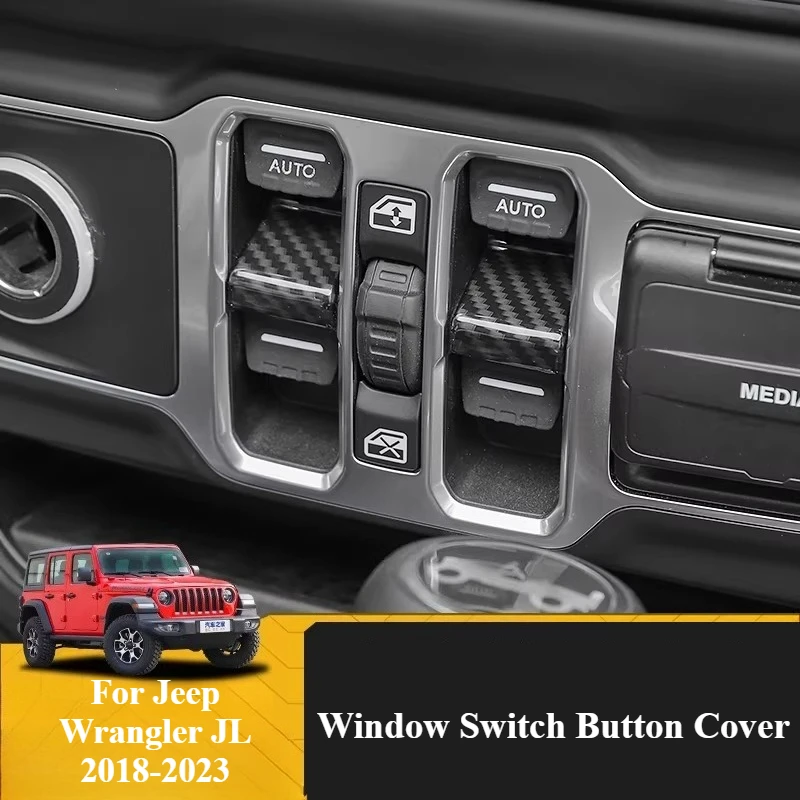 Window Switch Button Cover Trim for Jeep Wrangler JL 2018-2023 Gladiator JT Interior Aluminum Alloy Accessories Interior Tools view 4