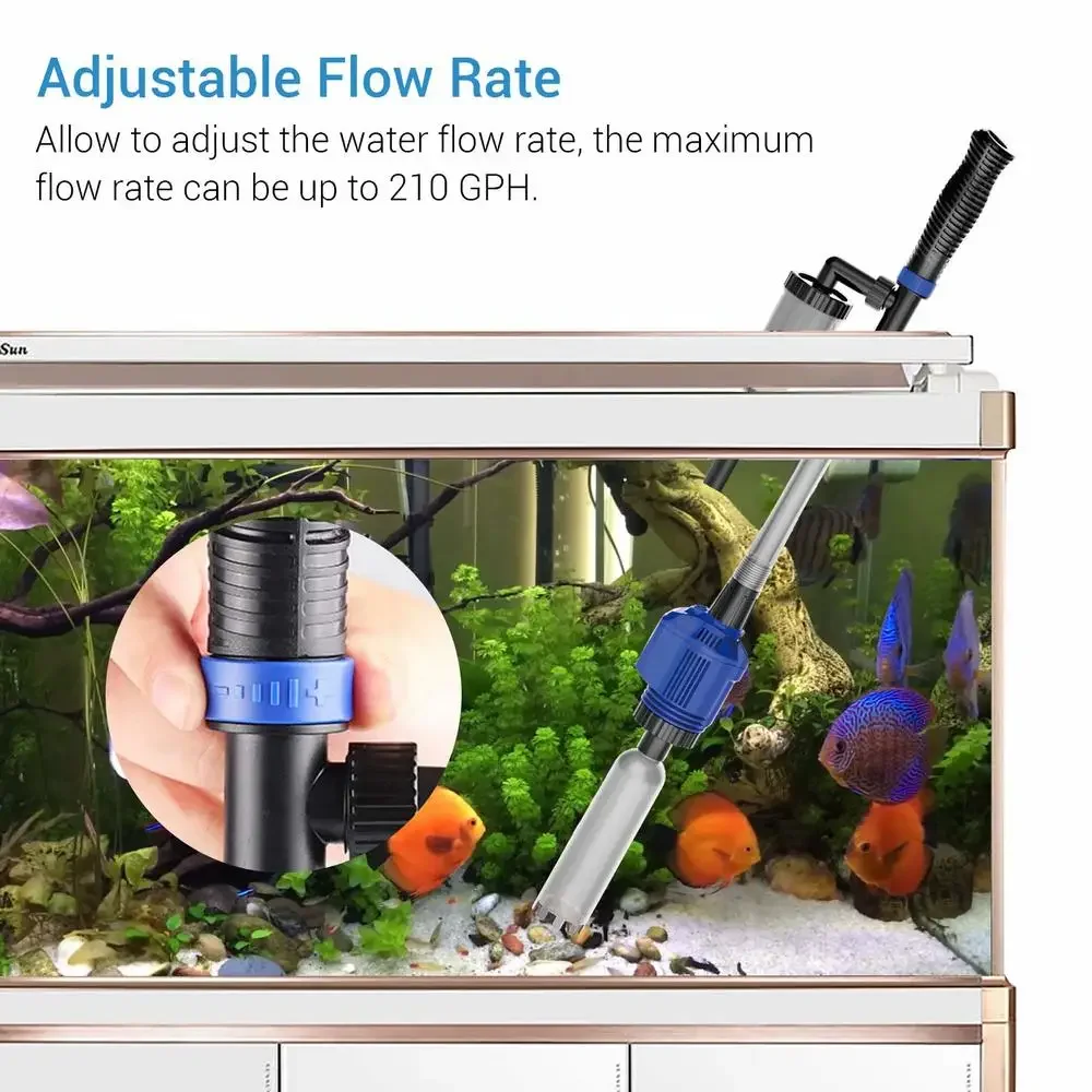 Sunsun HXS-02 Electric Aquarium Automatic Fish Tank Cleaner Water Change Vacuum Gravel Extractor Sand Washer Filter Pump