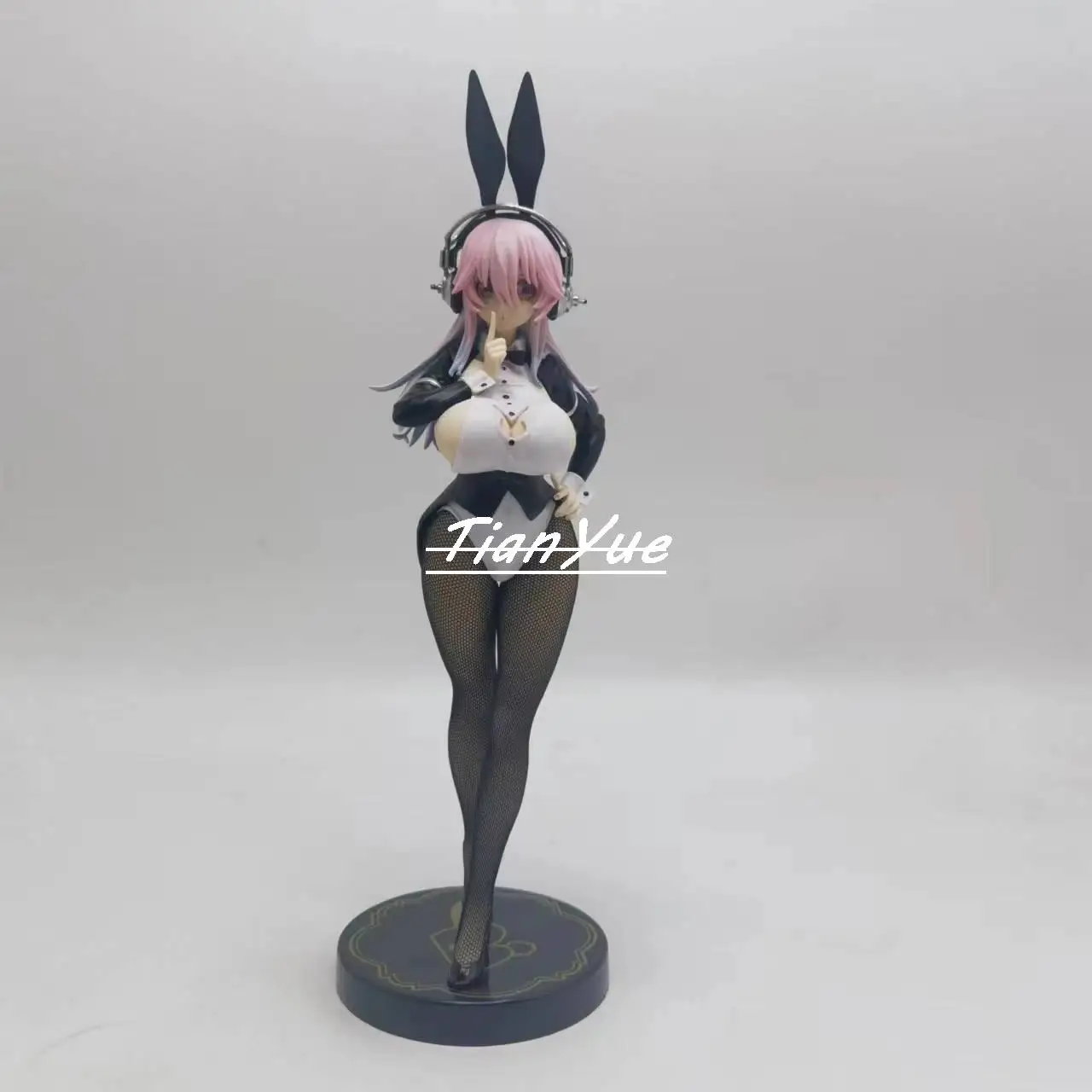 Super Sonico Black Silk stockings Anime Bunny version PVC cute girl Figure Model Toys 31cm