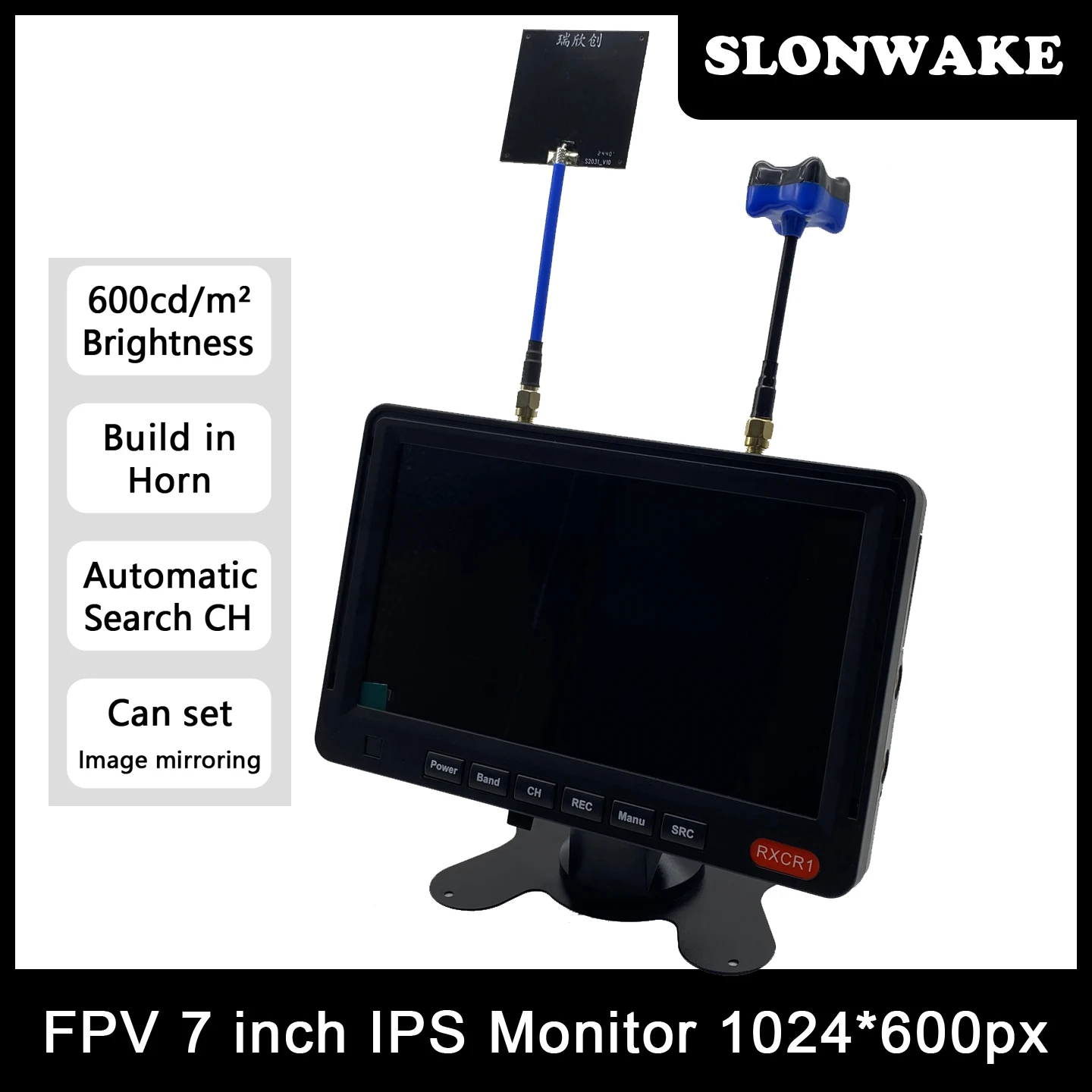 5.8G 48CH 7インチFPVモニター 1024*600px 内蔵バッテリーと400mW調整可能なVTXトランスミッター一体型CMOS 1500TVL FPVカメラ