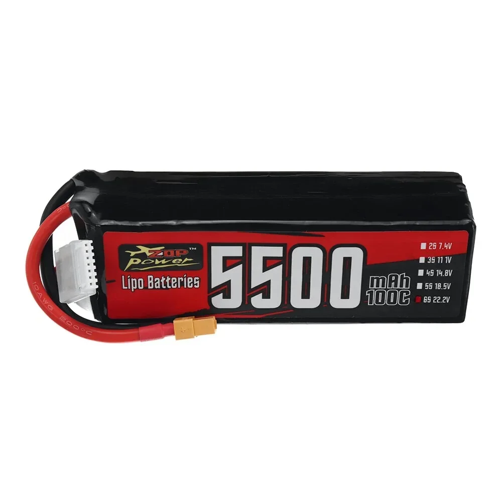 ZOP Power 22.2V 5500mAh 100C 6S 122.1Wh LiPo Battery XT60 Plug for RC Drone