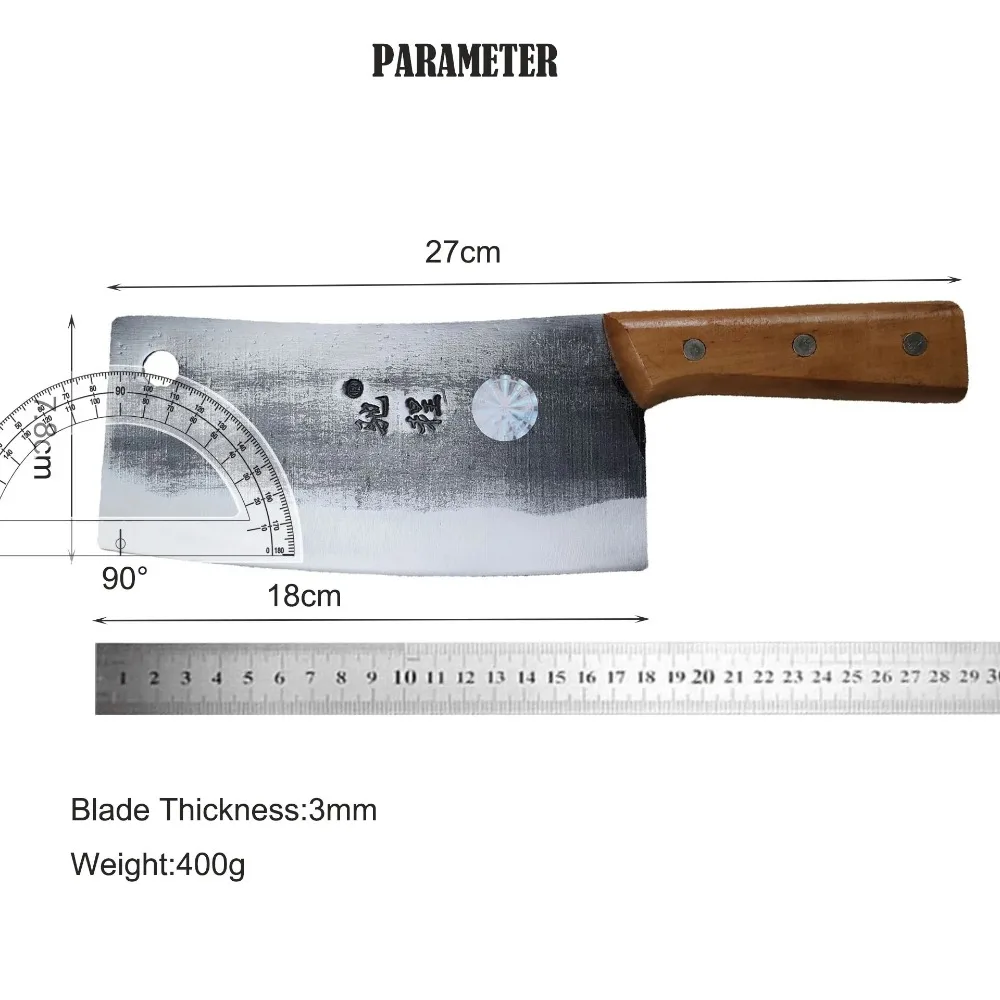 Coltello da cucina fatto a mano da fabbro coltello da cucina forgiato coltello da cucina lama ad alto tenore di carbonio manico in legno mannaia