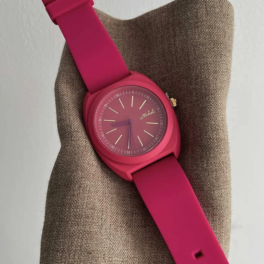 

Elegant women's wristwatch, large dial, dragon fruit color, women's accessories, gifts for women, watch accessories.