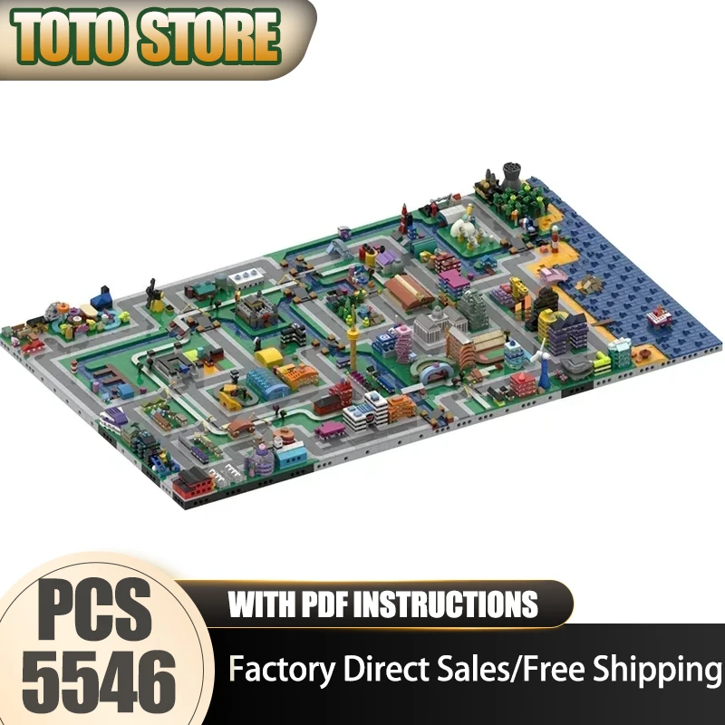 مكعبات بناء Moc انقر إلى مدينة V4 نموذج تكنولوجيا الطوب لتقوم بها بنفسك تجميع عرض الشارع نموذج لعبة البناء هدايا العيد #1