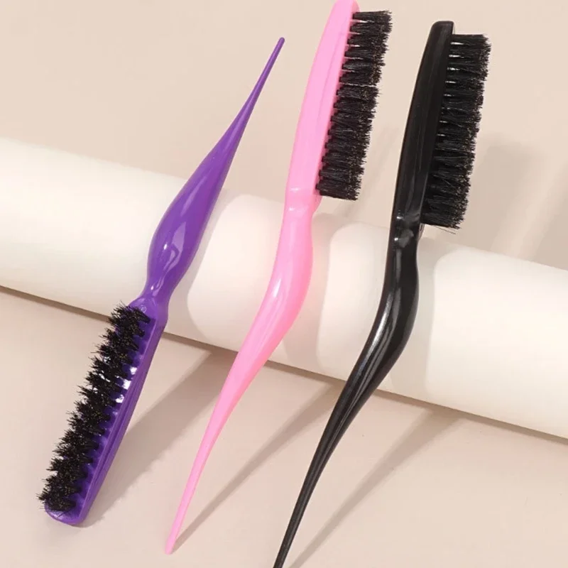 

Boar Bristle Brush Comb Hair Teasing Brush for Women Men Salon Boar Bristle Beauty Styling Backcombing Brush