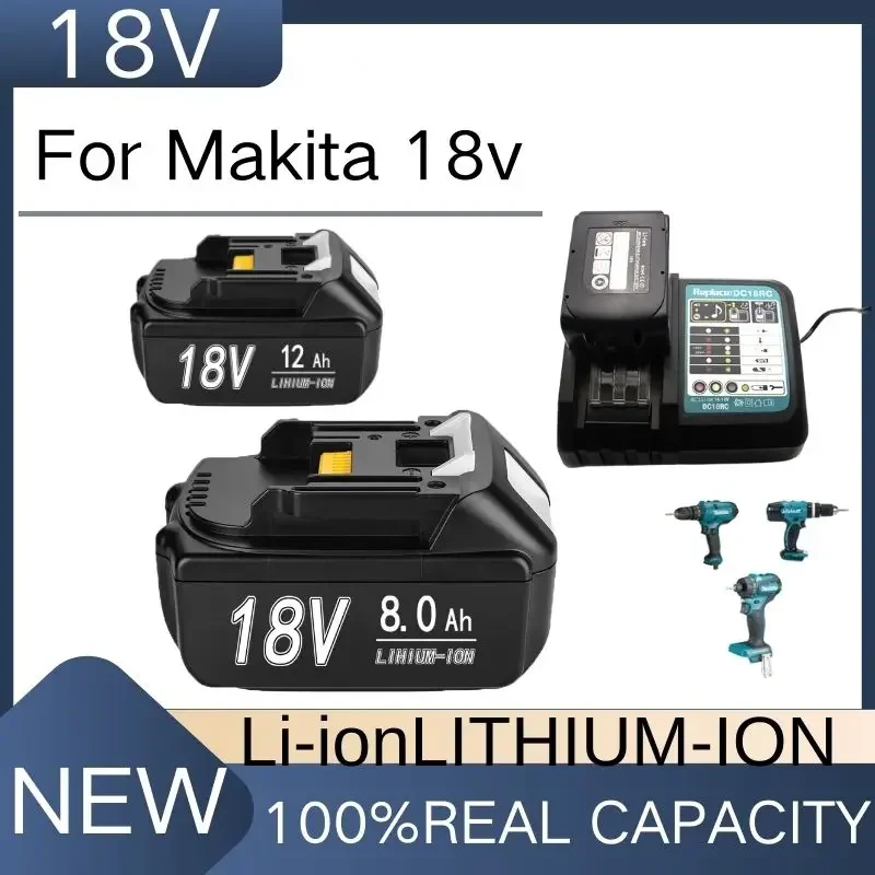 

12000mAh Latest BL1860 18V Lithium Rechargeable Battery for Makita 18v Battery BL1840 BL1850 BL1830 BL1860B LXT 400 194204-5