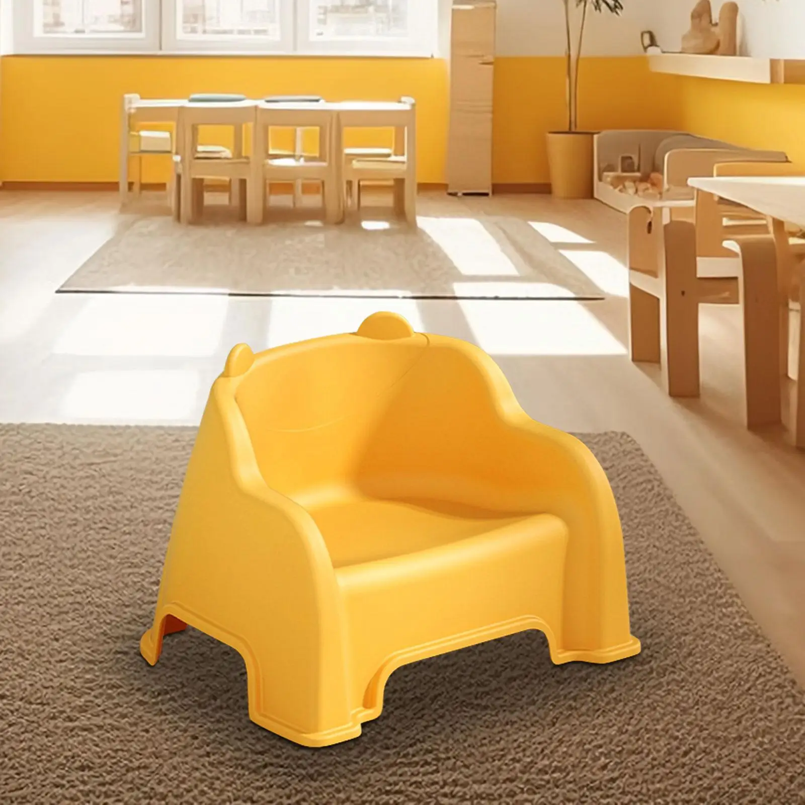 Entryway Shoe Changing Stool with Back Lightweight Kids Chair Comfortable Footrest for Apartment Kitchen Bedroom