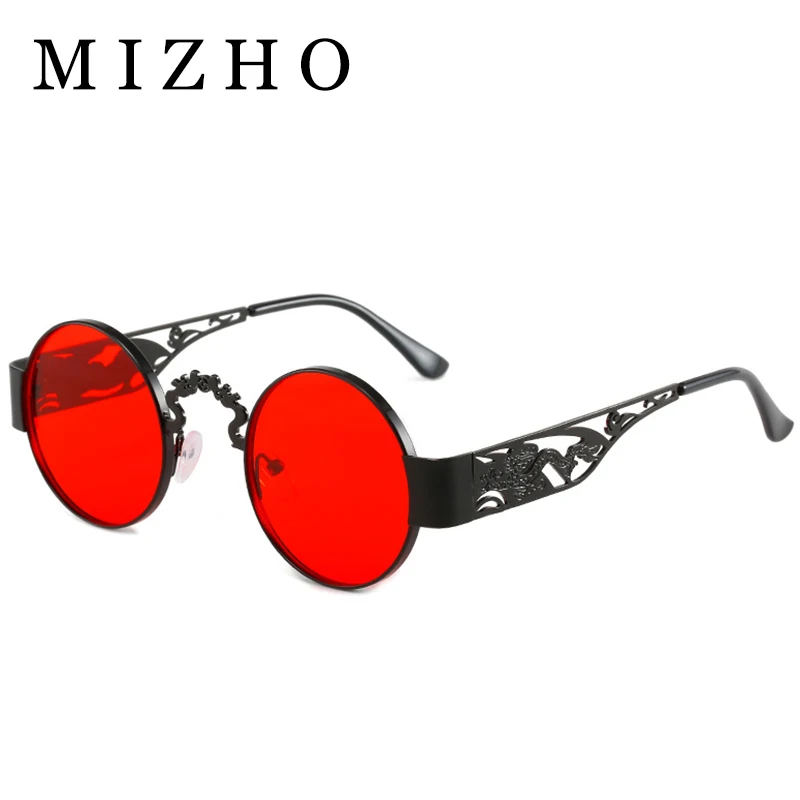 

MIZHO 2024 Fashion Pink Sunglasses Women Round Trendy High Quality Metal UV400 Shades Classic Korea Glasses Men Eyeglasses