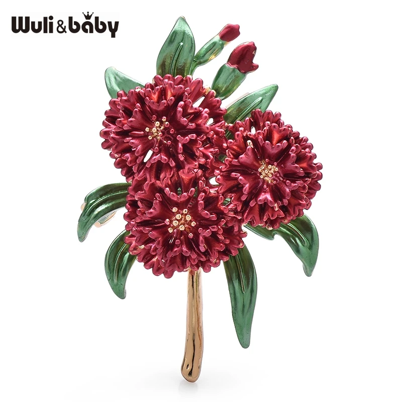 Wuli&baby Beautiful Enamel Flower Brooches For Women Lady 4-color Charming Plants Office Party Brooch Pins Gifts