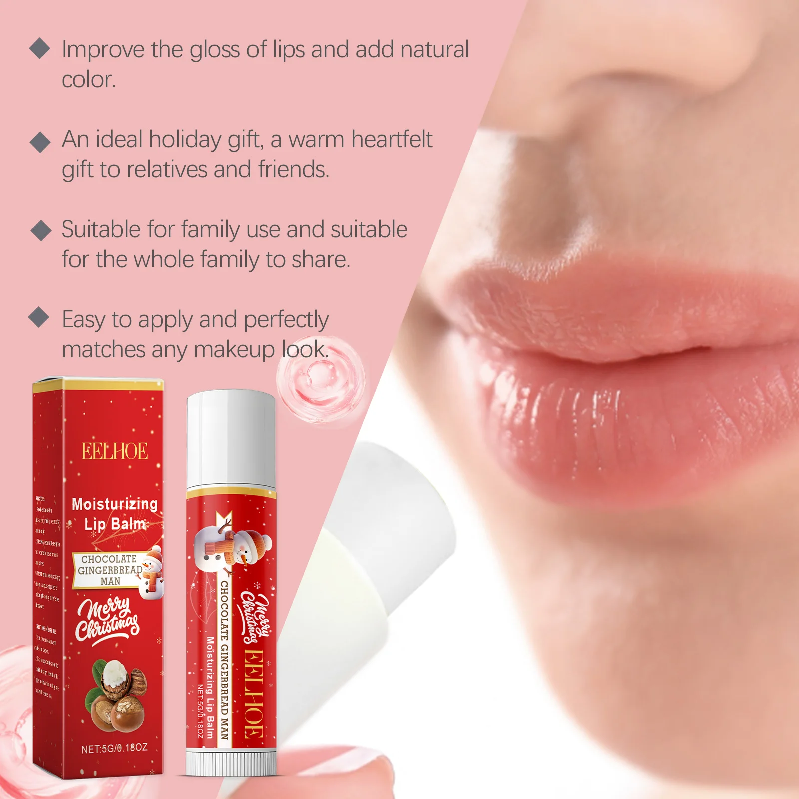 Christmas Series Lip Balm Deep Nourishing Moisturizing Prevent Chapped Lips Restore Lip Elasticity Radiant Natural Glow Lip Balm