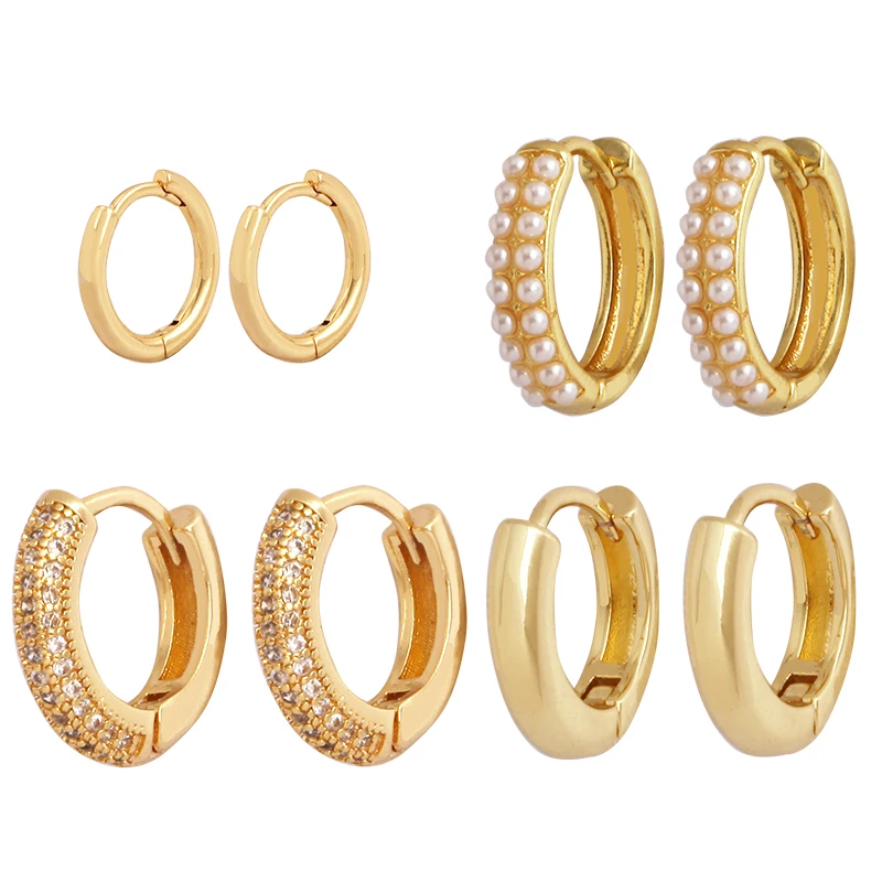 Beads Feeder Factory Store Basic Round Hoop18K Gold Earring Fastener Click Bails,Trendy Jewelry Making Accessories Supplies P09