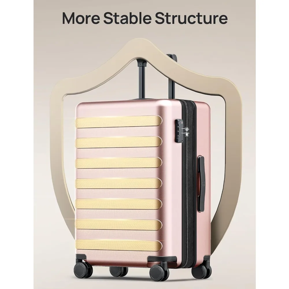 مجموعة أمتعة مكونة من 3 قطع - حقائب حمل متوسطة وكبيرة قابلة للتوسيع مع عجلات دوارة للسفر