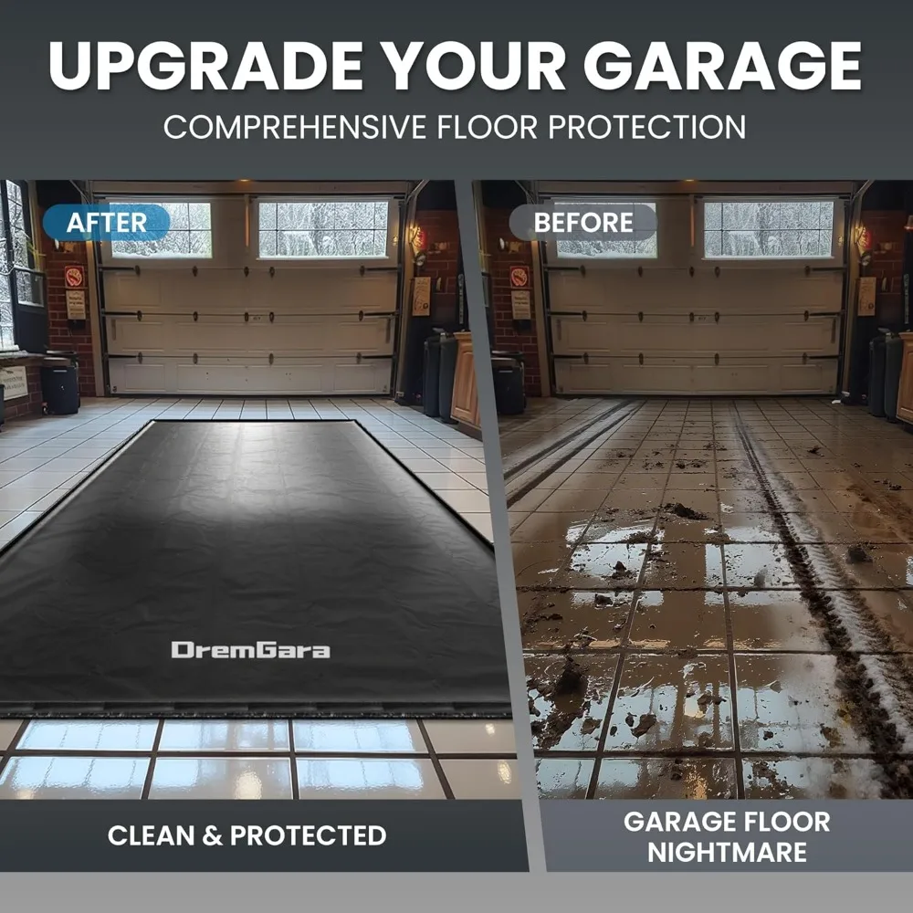 Robuste 7'9x16' PVC-Garagenbodenmatte, wasserdichter Schutz für Autos, SUVs, LKWs und Garagenparken