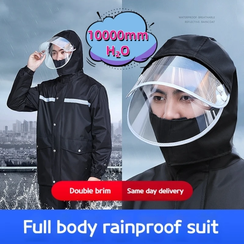 

Комплект плащи и дождевика для взрослых, светоотражающий плащ с разрезом, доставка электрического скутера, водонепроницаемый мотоциклетный плащ для всего тела