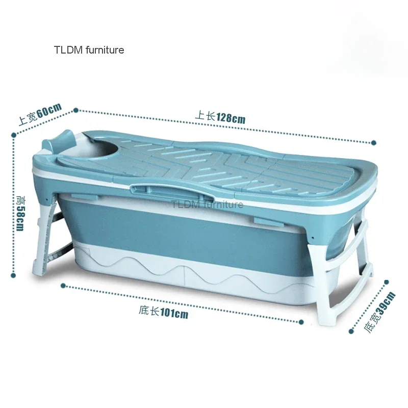 Household Bathroom Folding Bathtub Adult Large Bath Bucket Full Body Bath Bucket Bath Basin Thickened Portable Bathtub