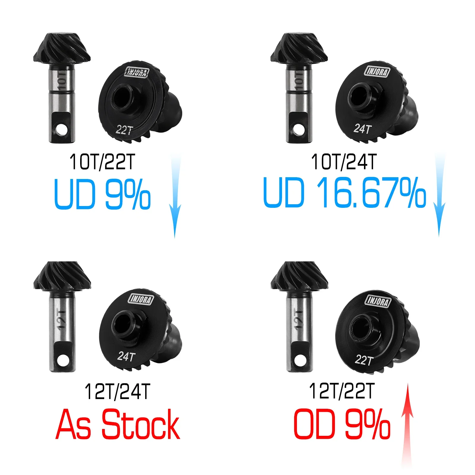 Zestaw przekładni ze stopu stali z napędem walcowym pod osią przedniej i tylnej do samochodów gąsienicowych 1/18 RC TRX4M Upgrade (4M-10 4M-34)