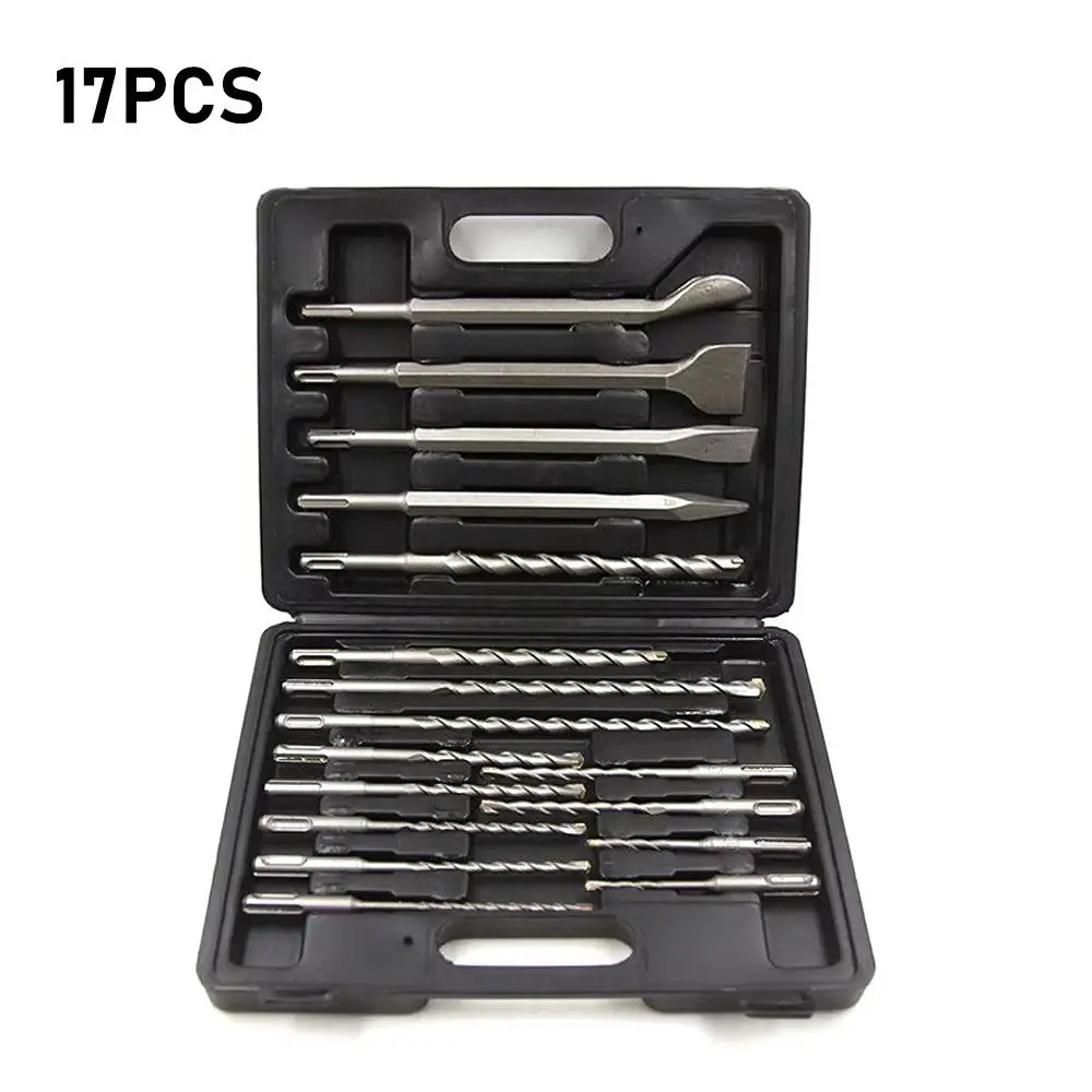 

SDS Plus Electric Hammer Drill Bit Set Heavy Duty Chromium Steel Drill Bit Perforating Wall Flat Rotary Hammer Bits Hand Tool