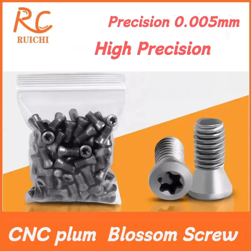 50PCS Knife Handle Screw 12.9 Grade Quenched CNC Lathe Tool Holder, Blade Disc Screw M1.8 M2.5 M3.5 M4.5 M5M6 Plum Blossom Screw