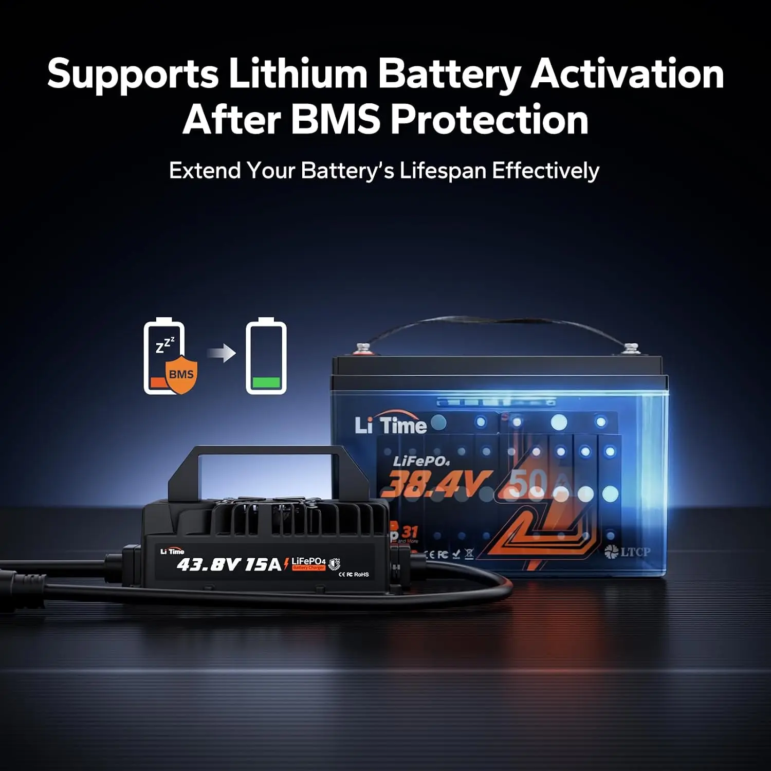 36V 50Ah Bluetooth Lithium Trolling Motor Battery with 15A Charger | Bluetooth 5.0,Group 31,Low-Temp Protection,50A, Custom