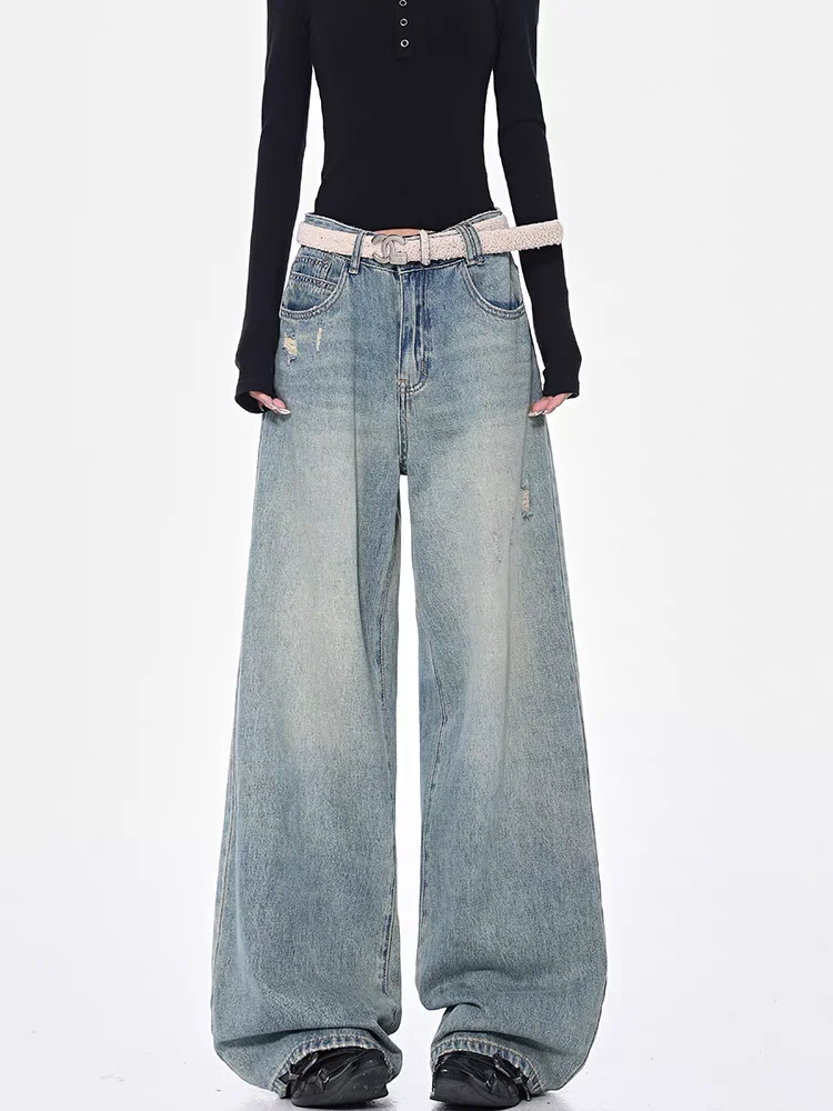 

Y2K Baggy Jeans for Women Trendy Low Rise Casual Harajuku Straight Leg Boyfriend Jeans Denim Pants with Pocket Streetwear 2025
