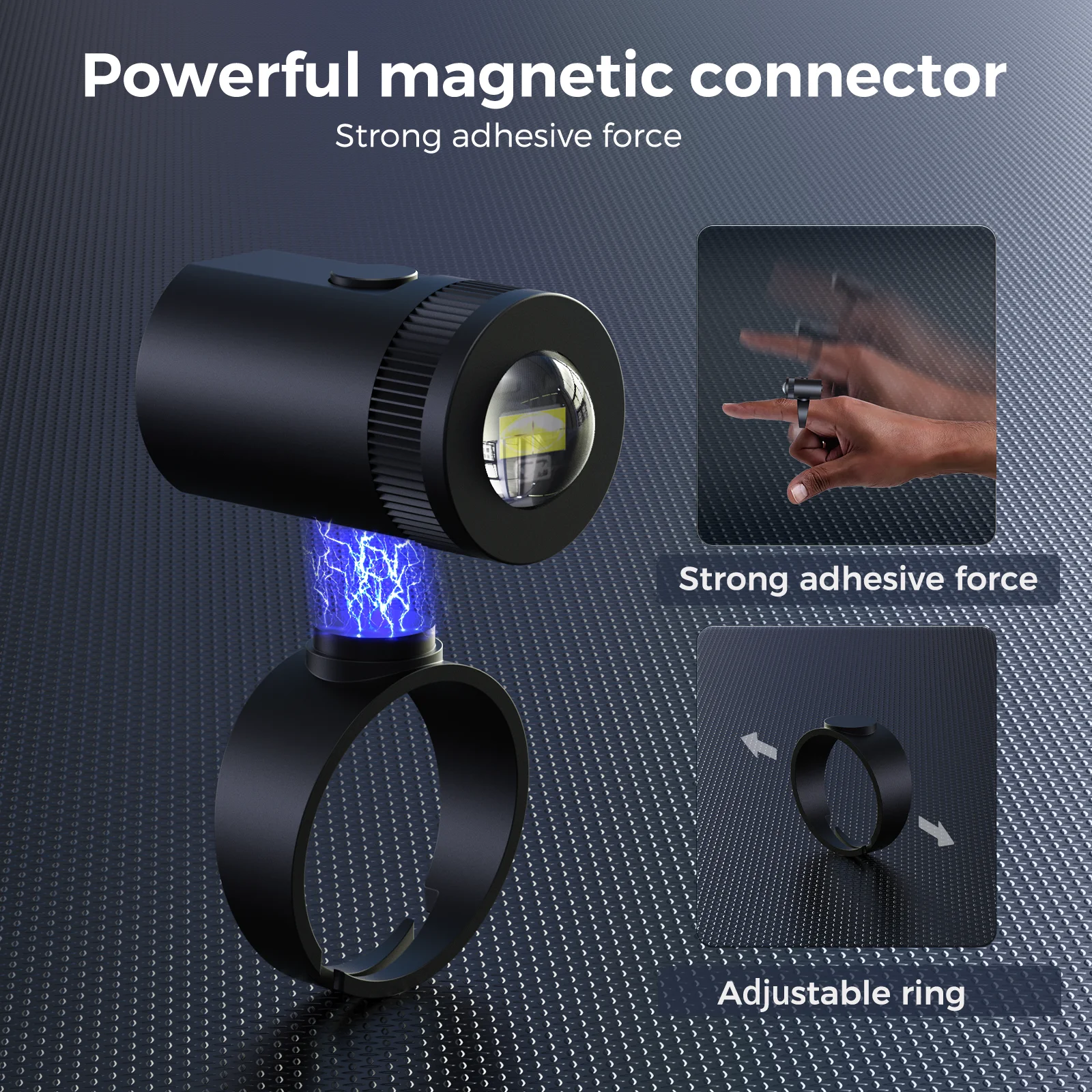 Flashlight Finger Light USB C Charge LED 360 Rotate Adjustable Ring Size Gadget Tool Sport Night Beam Hands-free Glove Lamp