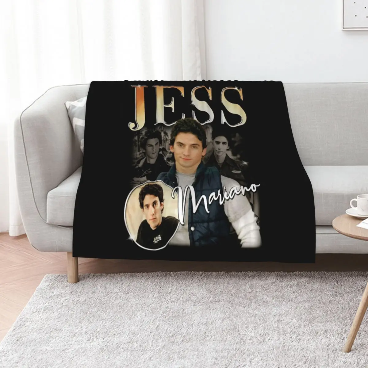 Jess Mariano Signature 90's Vintage Retro Bootleg Rap Style Throw Blanket funny gift halloween Retros Giant Sofa Blankets