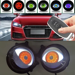 3-inch Devil's Eye LED Car Dynamic Lights 12v with remote control control Eyes Retrofit Kits Headlight Assembly Auto Accessories