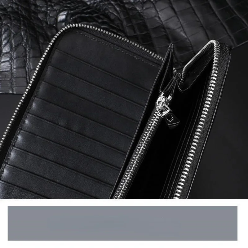 Men Medium Long Business Clutch Bags Genuine Leather Zipper Multi Card Wallet High-end Luxury Underarm Purse Fashion Billfold