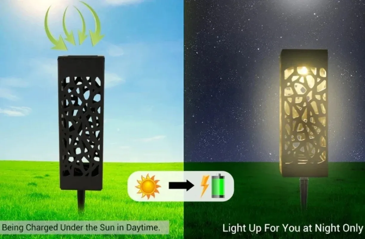 

Bundle of 6 Modern Solar Light Columns with Decorative LED Panels for Lane Lighting