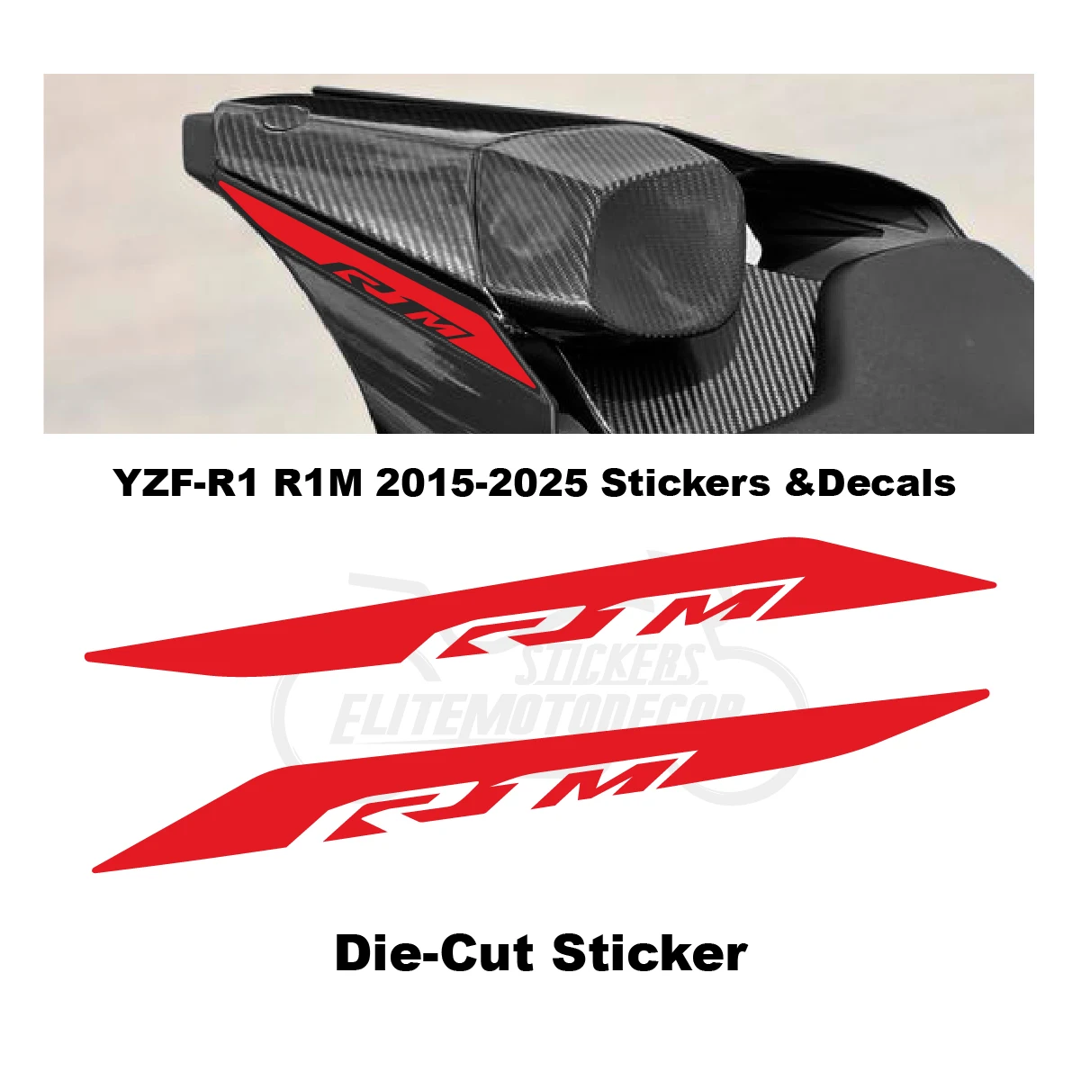 

R1M Rear Tail Fairing Sticker Rear Seat Line Hollowing 2015-2024 20 22 23 24 25 All Logo For YAMAHA YZFR1 YZF-R1 R1M YZF1000