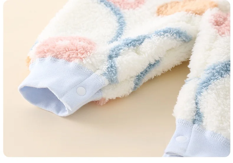 2026 Jungen Mädchen Winter Frühling Overall 0-24 M Neugeborenen Fleece Gefüttert Langarm Onesie Infant Cartoon Print Weiche warme Baby Strampler – Detail 8