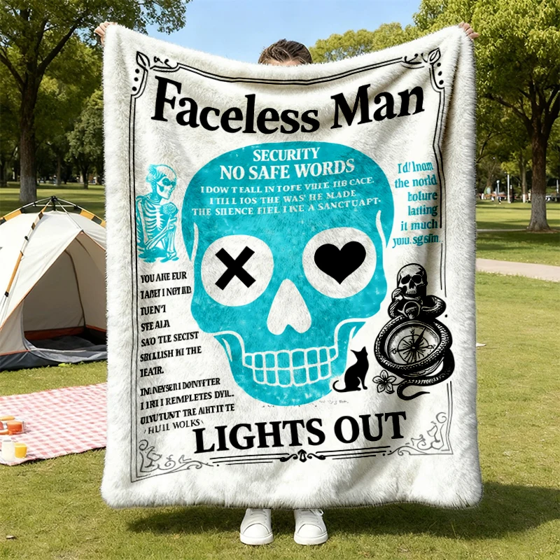 Lights Out Masked Book Reading Flannel Blanket, Bookish Flannel Throw, Morally Grey Book Merch, Gift Lover