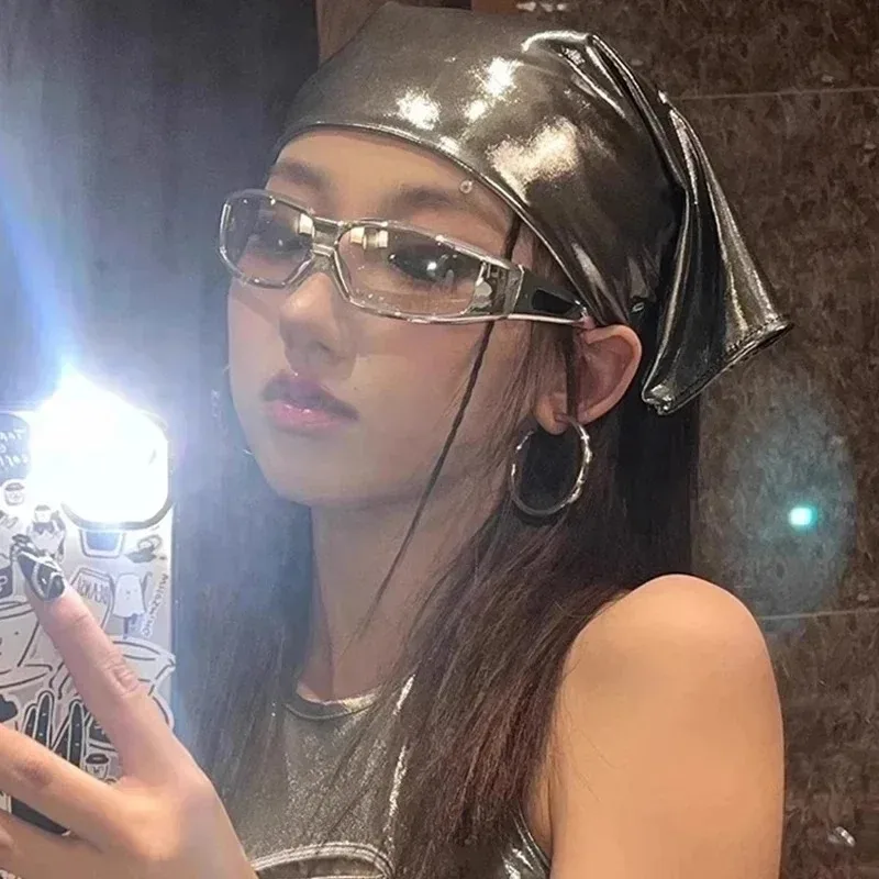 Y2K Vintage Headscarf Women American Liquid Style Versatile Small Square Scarf Headwrap Bandana HairAccessory Fashion Headscarf