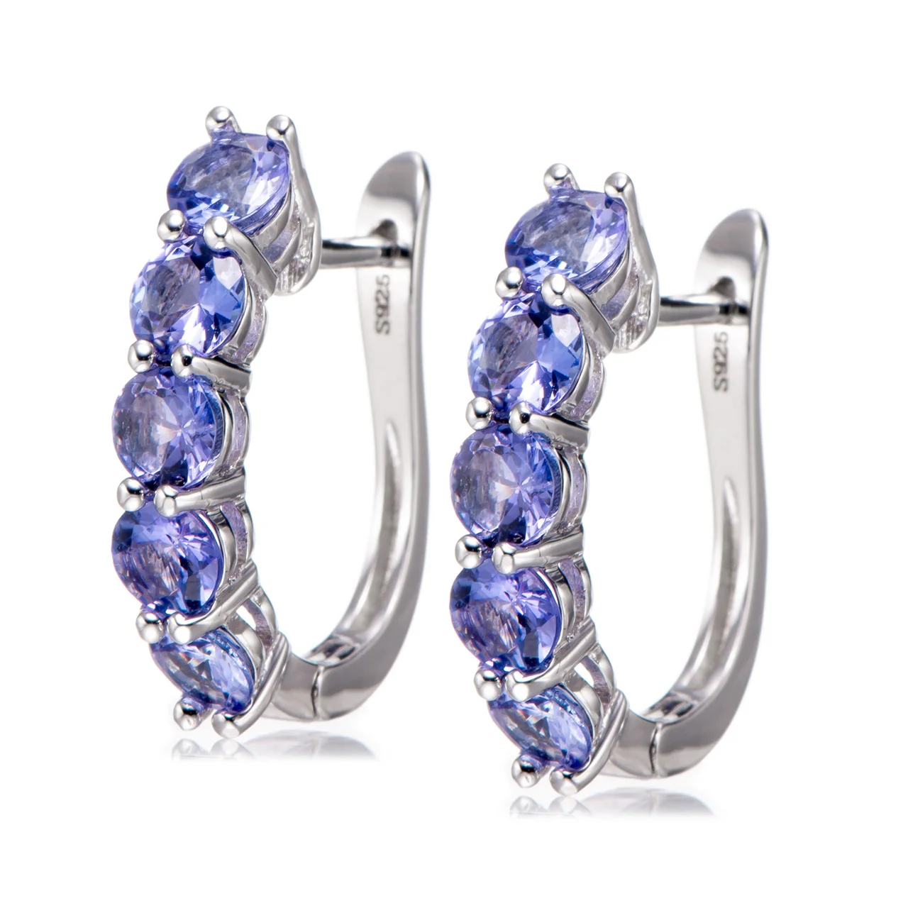 

4mm Tanzanite Rhodium Over Sterling Silver Earrings