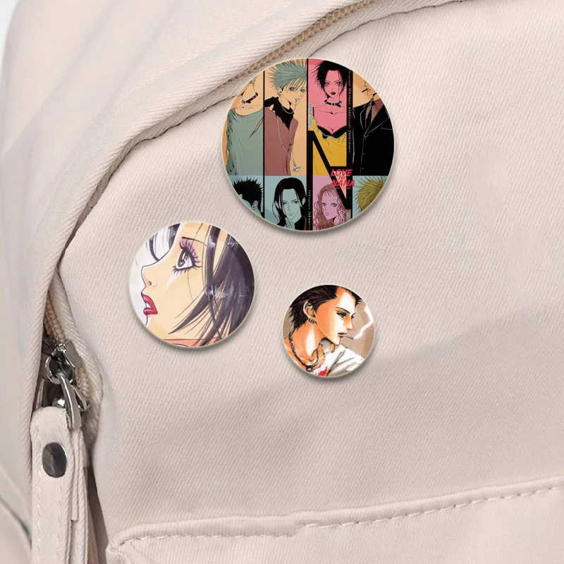 Cute Anime Girl Nana Backpack Figure Lapel Pins Cartoon Badge Accessories Clothes Decoration  Handmade Tinplate Brooches Gift