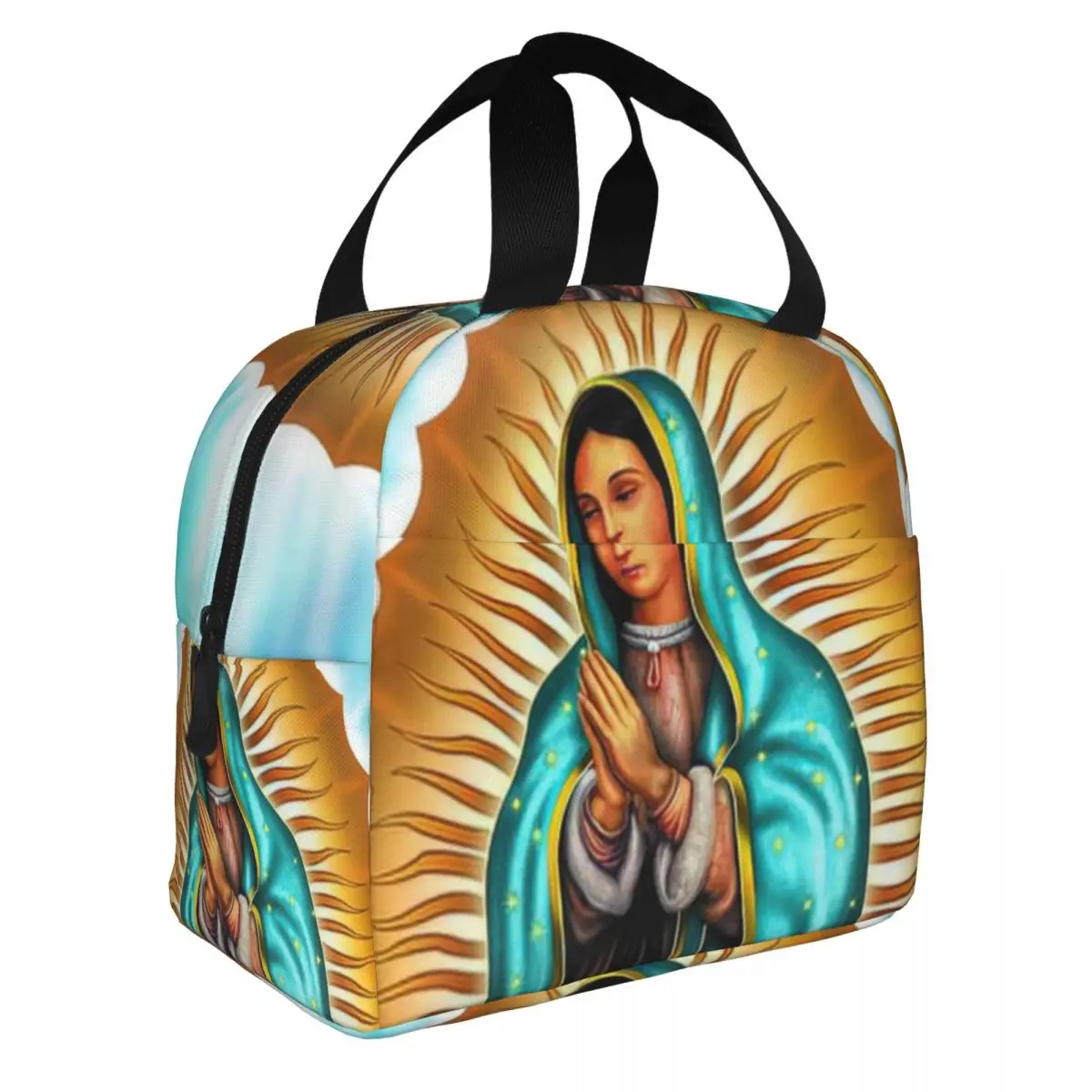 

Virgin Mary Lunch Bento Bags Portable Aluminum Foil thickened Thermal Cloth Lunch Bag for Women Men Boy