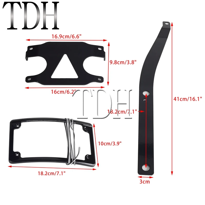 License Plate Relocation Bracket For Harley Softail Fat Bob FXFB FXFBS 114 2018+ LED Lamp 12° Curve License Plate Frame Holder